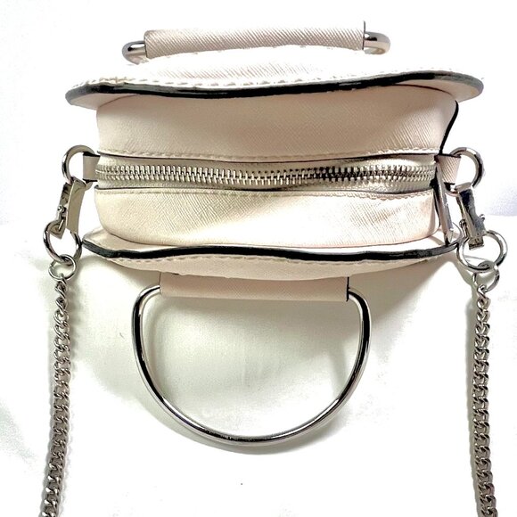Zara Small Round Beige Handbag Metallic Handle, Chain Strap, Sculptural Mini bag - Picture 10 of 16